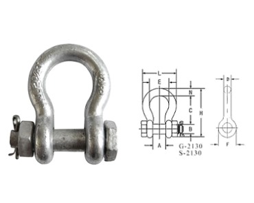 Shackle-G2130 US BOLT TYPE ANKERSJAKLE